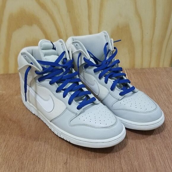 Nike Dunk High - White Canvas Upper/Gray Leather Toebed Size 13 - Picture 1 of 9